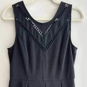 maison Jules Black Pleated Mini Dress with Diamond Cutouts, Size Large thumbnail 3