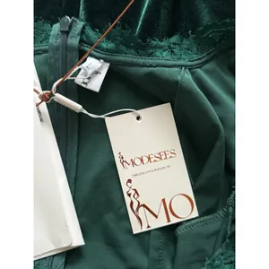 Modesees Velvet Dress NWT Large Green‎ Lace Trim L/S Castle Medieval Ren Faire thumbnail 2