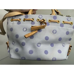 Dooney & Bourke Purple Small Tulip Tassel Polka‎ Dot Purse Handbag Chic Cute Y2K thumbnail 12