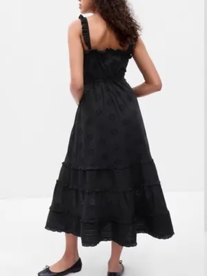 GAP Black Eyelet Maxi Dress thumbnail 2