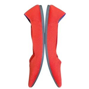 Rothy's The Point Shoes Womens 8.5 Red Knit Pointed Toe Flats Comfort Slip On thumbnail 7