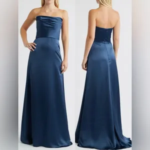 NWOT Amsale Jara Strapless formal gown French Blue sz 10 thumbnail 2