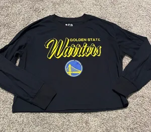NBA Golden State Warriors cropped long sleeve shirt size medium thumbnail 1