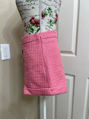 D.INA pink high-waisted tweed short size L thumbnail 5