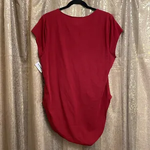 Old Navy brick red Fitted Short-Sleeve V-Neck Bodysuit, size XXL/20 NWT thumbnail 5