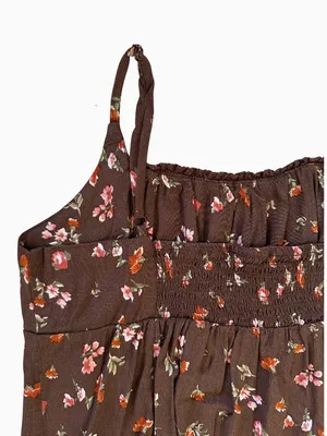 Brown Floral Mini Dress thumbnail 8