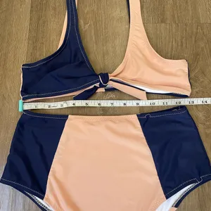Cupshe Pink And Navy High Waisted Bikini Swimsuit ~ Women’s Size M thumbnail 15