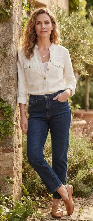 Theory "Corian" Luxury Linen-Blend Popover Utility Shirt M thumbnail 1