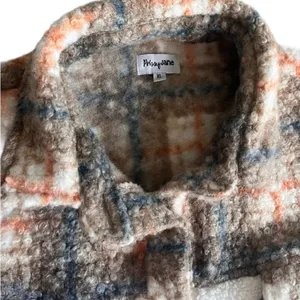 Prissy Jane oversized shacket xl plaid contrast fuzzy Sherpa jacket thumbnail 6
