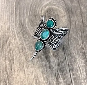 Green Onyx Dragonfly Ring thumbnail 3