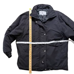 Towne by London Fog Women's Puffer Jacket Size M Black Zip Snap Coat Unisex thumbnail 6