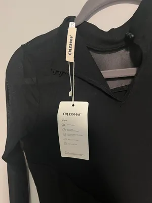 Cmz2005 Long Sleeve Mesh Black Dress thumbnail 4