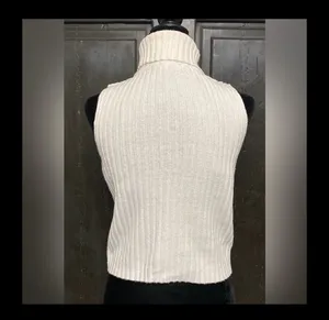 Airport Cropped cream sleeveless turtleneck sweater - size Small thumbnail 3