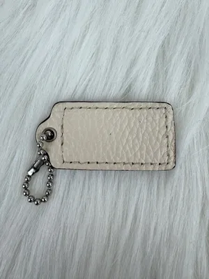 Coach Hang Tag Bag Charm Key Fob Cream 1.75"x1" thumbnail 2