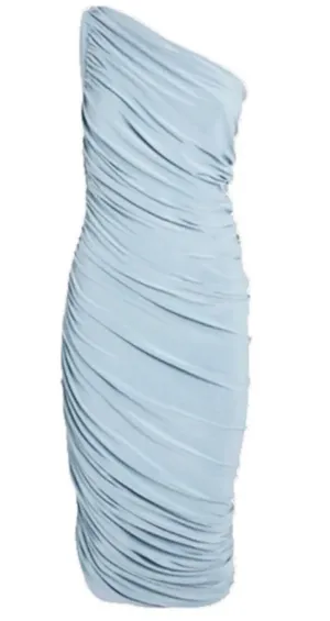 Betsy & Adam Jersey Ruched Sleeveless Asymmetrical Maxi Dress Blue US 2 NWT thumbnail 1