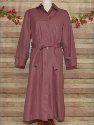 VTG London Fog Trench Coat 10 Dusty Rose Pink Detachable Hood Liner Belt USA thumbnail 12