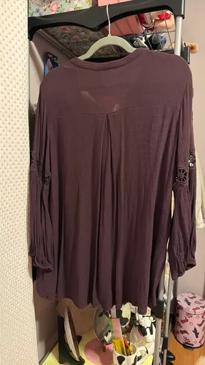 Deep purple Knox Rose flowy top L thumbnail 3