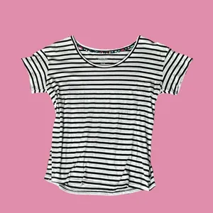 black and white striped pajama top thumbnail 2
