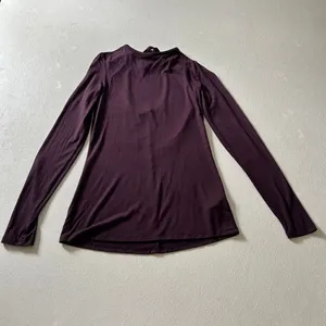 Babaton XS Open Back Long Sleeve Top Purple Plum Minimalist Chic thumbnail 2