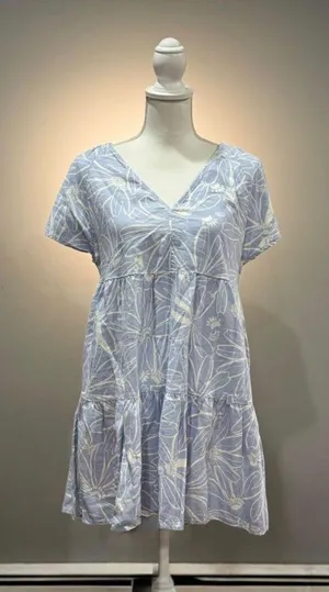 SALE! Light Blue Universal Thread Floral Mini Skater Dress Size S EUC thumbnail 1