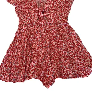 Lulus Romper Small Red Short Sleeve Flowy Summer Party Dressy‎ Chic thumbnail 3