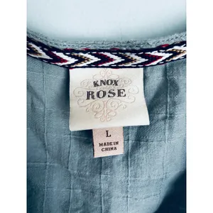Denim Ruffle Embroidered Summer Tank Top Boho Festival Westerns Women's Large thumbnail 3