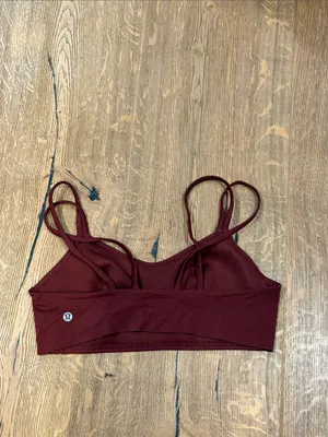 lululemon athletica cloud bra Double-Strap Wireless Bralette - Burgundy 10 thumbnail 2