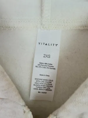 Vitality Cozy Zip Sweatshirt Oat Marl Varsity Hoodie Size 2XS XXS $96 EUC thumbnail 5