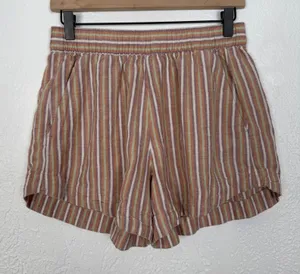 Patagonia Garden Island Shorts Striped Hemp Blend Elastic Waist Size Small thumbnail 1