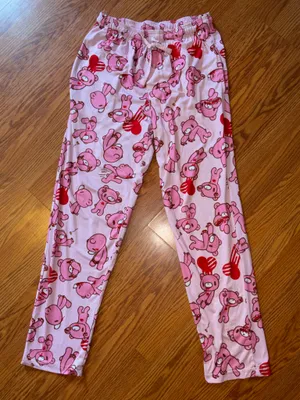 Pink Bear Print Kids Pajama Pants thumbnail 1