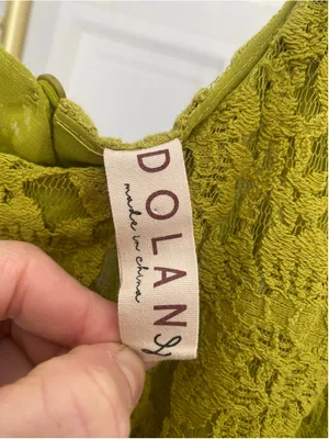 Dolan Chartreuse Lace Blouse Tank Top Fairy Romantic Artsy Eclectic Indie Earthy thumbnail 5