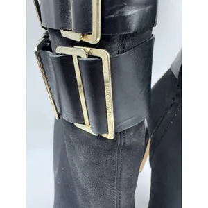 Herve Leger Runway High Heel Boots Suede/Leather Black 35.5 EU 5 US thumbnail 5