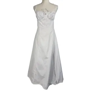 Haute Monde Maxi Dress Womens L White Corset Lace Up Back Slit Boho Bridal thumbnail 8