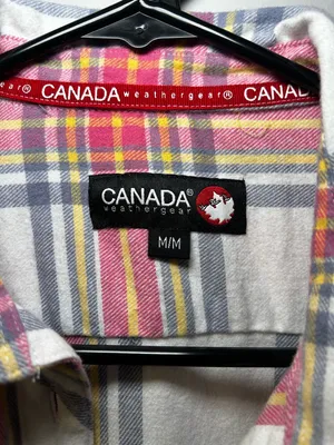Canada Weather Women’s Gear Plaid Button-Up Shirt - White, Pink & Gray MM VGC thumbnail 2
