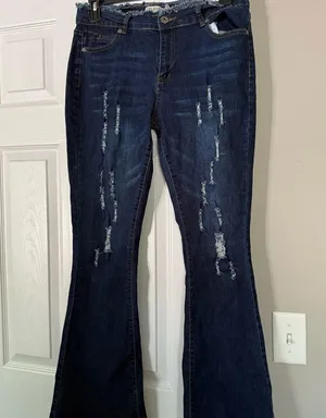 Celebrity Ace Ribbed Y2K Denim Jeans Bell Bottom Flare thumbnail 5