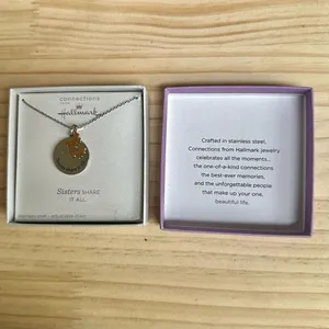 Hallmark Stainless Steel “Sisters Share It All” Necklace with Butterfly Charm thumbnail 3