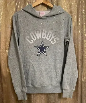 PINK Victorias Secret Vintage NFL Dallas Cowboys Rhinestone Hoodie Medium thumbnail 1