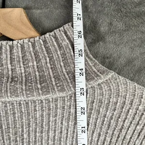 Cynthia Rowley XS Chenille Turtleneck Sweater Beige Gray Super Soft Cozy Knit thumbnail 3