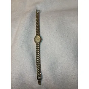 Elgin Diamond Accent Quartz Wristwatch Gold Oval Dress Analog with Box thumbnail 5