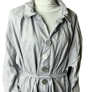 NEW Free People Meet Me In Montauk Duster Jacket Lavender Trench Dress Belted thumbnail 5