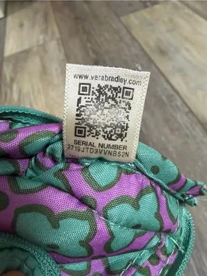 Vera Bradley Teal Quilted Zip ID Case Keychain Wallet thumbnail 5