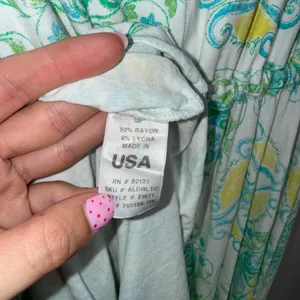 Fresh Produce Maxi Dress Womens Large White Teal Yellow Excellent Paisley Boho thumbnail 4