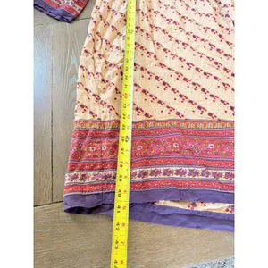 Matta Tunic Dress Womens Orange Purple Floral Block Print Small thumbnail 5