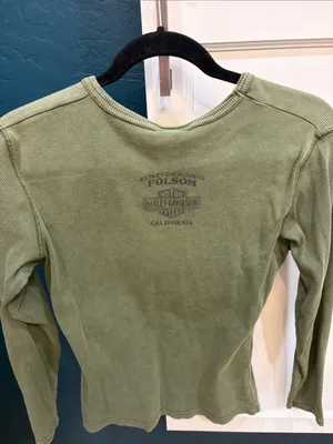 Harley Davidson olive green long sleeve shirt thumbnail 2