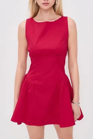 Staud Gwen Mini Dress in Cherry 0 thumbnail 1