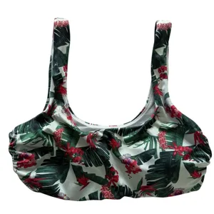 Women's Tropical Floral Bralette White Green Size M Wireless Stretch thumbnail 2