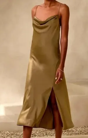 Banana Republic Midi Satin Slip Cowl neck Dress thumbnail 3