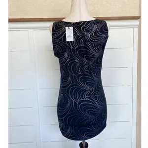 Express Glam Black & Silver Shimmer Sparkly Tunic Tank Stretch‎ Blouse -S NWT thumbnail 7