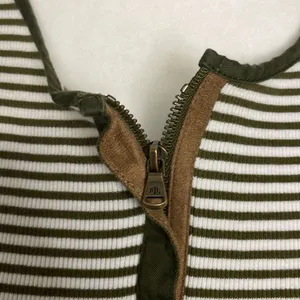 Lauren Ralph Lauren Brown Striped Henley womens Size Large Cotton Equestrian thumbnail 4