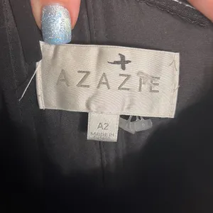 ✨Azazie Black A-Line Off the Shoulder Chiffon Convertible Sz A2 Dress✨ thumbnail 14